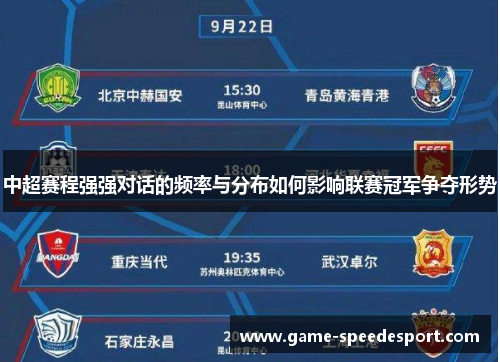 中超赛程强强对话的频率与分布如何影响联赛冠军争夺形势