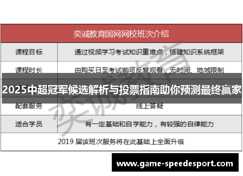 2025中超冠军候选解析与投票指南助你预测最终赢家